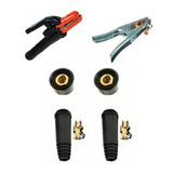 Porta Eletrodo Engate 9mm Garra Negativa Kit Solda