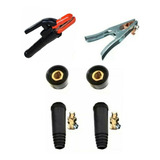 Porta Eletrodo Engate 9mm Garra Negativa Kit Solda