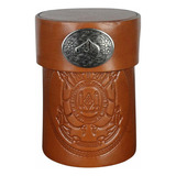 Porta Erva Mate Couro Legítimo Premium Caramelo 250g