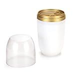 Porta Escovas Pasta C Tampa 500ML Transp Bco Dourado Fosco