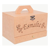 Porta Esmalte De Madeira Mdf Com Gaveta E 36 Divisórias