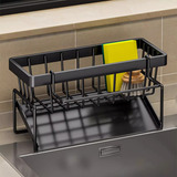 Porta Esponja Suporte De Bucha Detergente Para Pia Acessórios Cozinha Luuk Young 6024 Preto