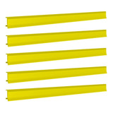 Porta Etiqueta Bandeja Gondola Fit 90 Cm Amarelo Kit Com 50