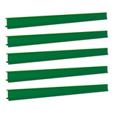 Porta Etiqueta Bandeja Gondola Fit 90 Cm Verde Kit Com 10