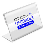 Porta Etiqueta Display Acrílico Cristal 2mm Kit 10 Un