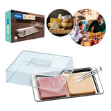 Porta Frios Inox 3 Peças Queijo Presunto Com Pegador Brinox