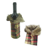 Porta Garrafa Natal Plumas Vinho Decoração Natalina