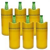 Porta Garrafa Termico 600ml Camisinha Para Cerveja Kit 6 Unidades Isopor Cerveja Para Bar Restaurante Lanchonete Amarelo 