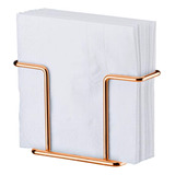 Porta Guardanapos Papel Suporte Aço Rosé Mesa Café Future