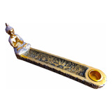 Porta Incenso Incensário Buda Tibetano Dourado 20cm