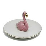 Porta Joia Enfeite Flamingo Rosa Com