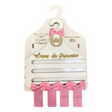 Porta Laços Cabide Rosa Organizador De Presilhas Acessórios