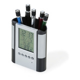 Porta Lapis E Caneta Com Relógio E Calendário Digital Alarme