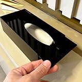 Porta Lenço De Papel Toalha Interfolhas Caixa Para Luvas Descartáveis Ou Toucas Acrilico Preto