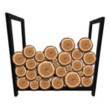 Porta Lenha Aço Carbono Organização Churrasco Lareira Lazer
