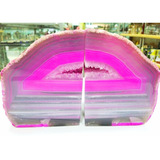 Porta Livro Cds Pedra Geodo De Àgata Rosa Escritório Cd120