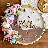 Porta Maternidade Acrílico Guirlanda Com Borboletas Flores II