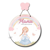 Porta Maternidade Nome Personalizado Princesa Arco íris