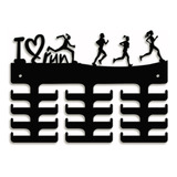 Porta Medalhas I Love Run Corrida Feminina Colorido