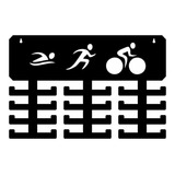 Porta Medalhas Triathlon Decoração De Parede 24 Ganchos
