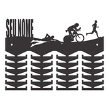 Porta Medalhas Triathlon Masculino Personalizado 48 Ganchos