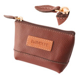 Porta Moedas Ziper Couro Legítimo Feminino Cor Marrom