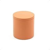 PORTA OBJETOS COM TAMPA DE RESINA MINIMAL TERRACOTA OIKOS