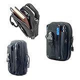 Porta Objetos Pochete Tático Bolsa Cintura Militar Tática Masculino à Prova D-Água -Preto-