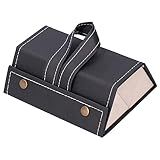 Porta Óculos Estojo Portátil Organizador Viagem Necessaire Dobrável Divisórias 3 Divisórias Preto 