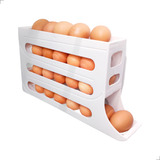 Porta Ovos Dispenser Organizador De Geladeira 4 Andares Cor Branco