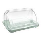 Porta Pão Premium Acrílico Tampa Transparente Uz Verde Menta