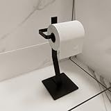 Porta Papel Higiênico Chão Papeleiro Banheiro Lavabo Preto Fosco