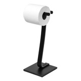 Porta Papel Higiênico De Chão Single Preto E Maciço