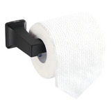 Porta Papel Higiênico Preto Fosco Metal Papeleira De Parede