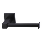 Porta Papel Higiênico Preto Fosco Metal Suporte Quadrado