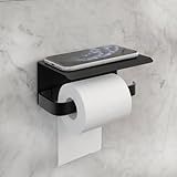 Porta Papel Higiênico Stander Com Suporte Para Celular Preto