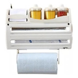 Porta Papel Toalha Aluminio E Pvc Porta Temperos 7 Em 1