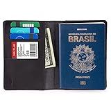 Porta Passaporte Documentos Cartões Cédulas Couro
