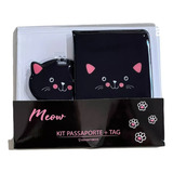 Porta Passaporte E Documentos Viagem Tag De Mala Gato Meow