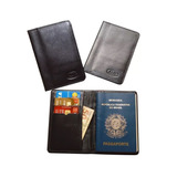 Porta Passaporte Em Couro Legítimo Bovino Com Porta Cartões