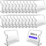Porta Preço Etiqueta Display Acrílico Cristal 2mm Kit 50 Un