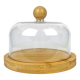 Porta Queijo Em Bambu C tampa De Acrílico Queijeira 15cm