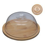 Porta Queijo Queijeira Madeira Bambu Com Tampa 19cmx8cm Yazi