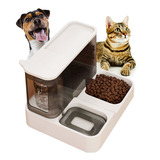 Porta Ração Água Comedouro Gato Cão Automático Bebedouro 1l Cor Branco preto