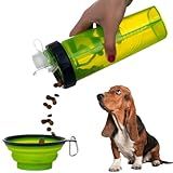 Porta Ração Água Portátil Passeio Garrafa Para Cachorro Gato