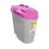 Porta Ração Compartimento Armazenador De Ração Dispenser Home Plast Pet 25L Com Concha Dosadora Rosa