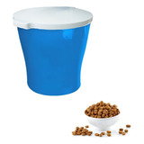 Porta Ração Redondo Com Tampa Canister Até 3 5kg Furacão Pet Cor Azul