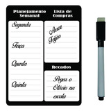 Porta Recados Anotações Ímã De Geladeira Planner Com Caneta