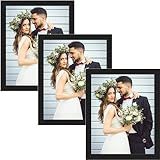 Porta Retrato 10x15 Preto - Kit 3 Unidades - Móvel Ou Parede - Moldura Decorativa Minimalista - Dupla Face Inclusa - Moderno E Elegante
