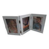 Porta Retrato De Mesa Triplo Articulado 10 X 15cm 3 Fotos